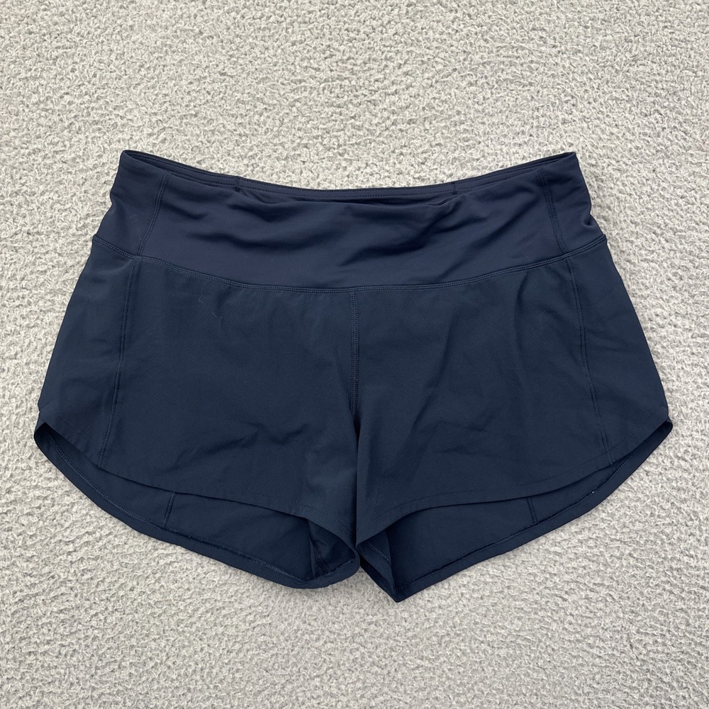 Lululemon Speed Up Shorts Mid Rise 4" Navy Blue Athletic Athleisure Women's 8